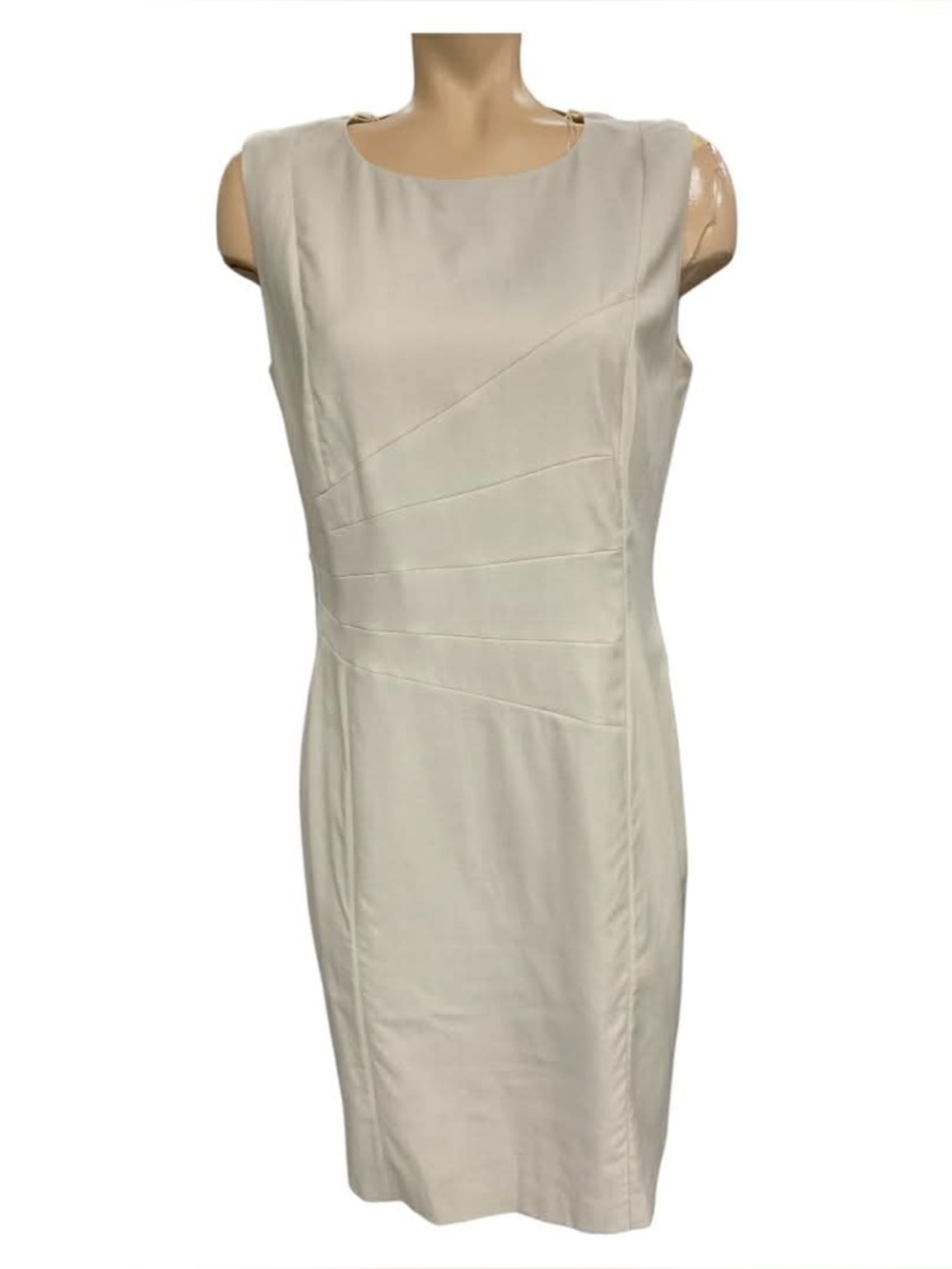 HUGO Cream Sleeveless Sheath Dress Size M